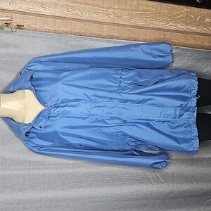 LANDS END HOODED WINDBREAKER IN BLUE SIZE 14-16Large